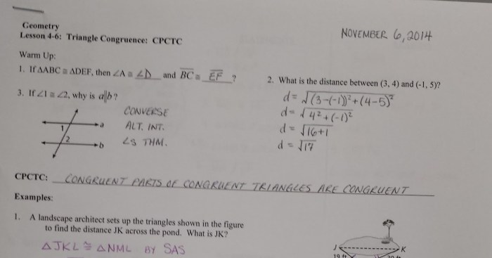 Additional triangle proof common core geometry homework answers