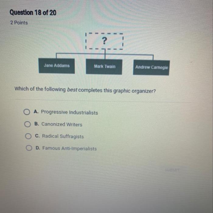 Which of the following best completes the graphic organizer