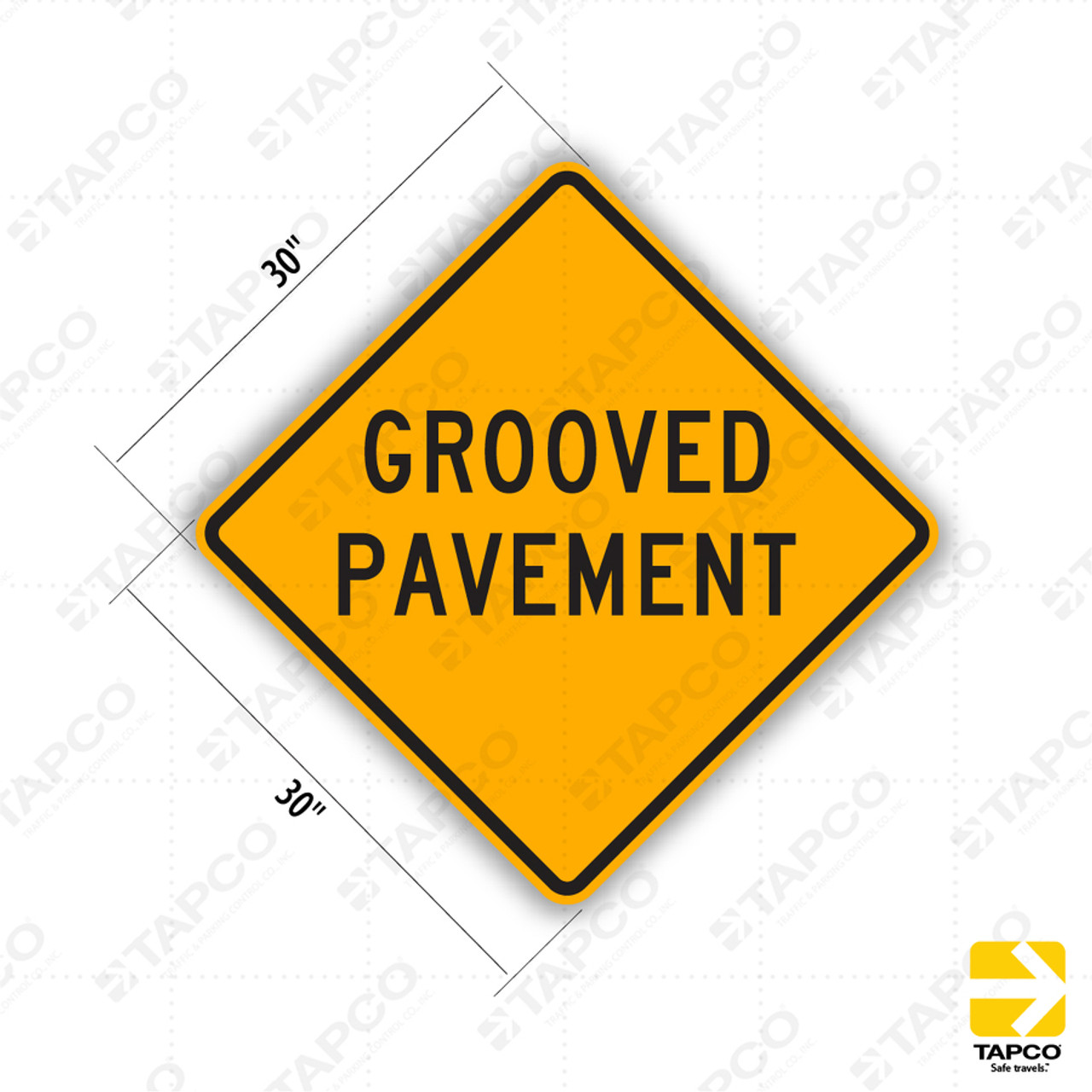 Grooved pavement sign with motorcycle aceable