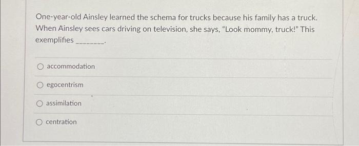 One year old ainsley learned the schema for trucks